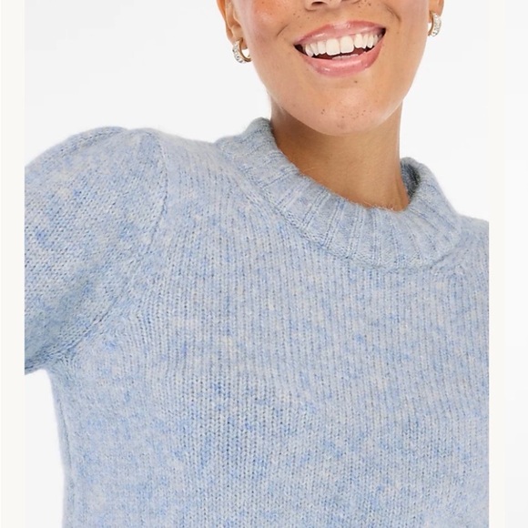 J. Crew Soft Blue Crew Neck Fuzzy Sweater - Picture 2 of 8